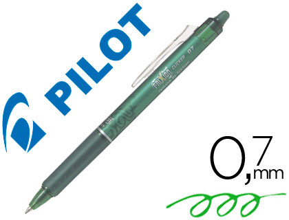 Bolígrafo Pilot Frixion Clicker borrable tinta verde claro